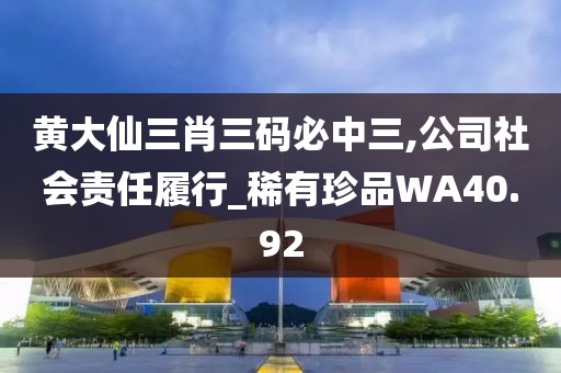黄大仙三肖三码必中三,公司社会责任履行_稀有珍品WA40.92
