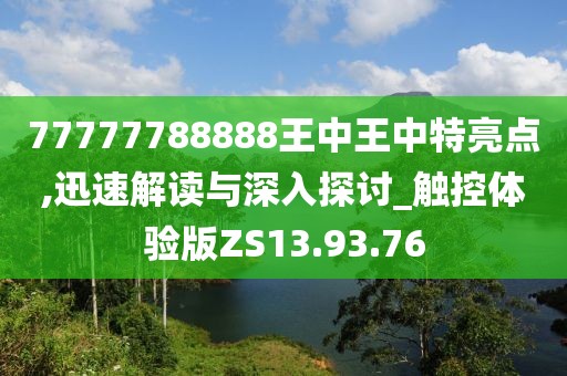 77777788888王中王中特亮点,迅速解读与深入探讨_触控体验版ZS13.93.76