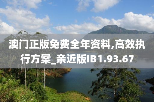 澳门正版免费全年资料,高效执行方案_亲近版IB1.93.67