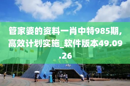 管家婆的资料一肖中特985期,高效计划实施_软件版本49.09.26