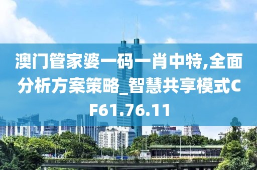 澳门管家婆一码一肖中特,全面分析方案策略_智慧共享模式CF61.76.11