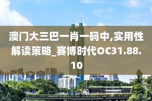 澳门大三巴一肖一码中,实用性解读策略_赛博时代OC31.88.10