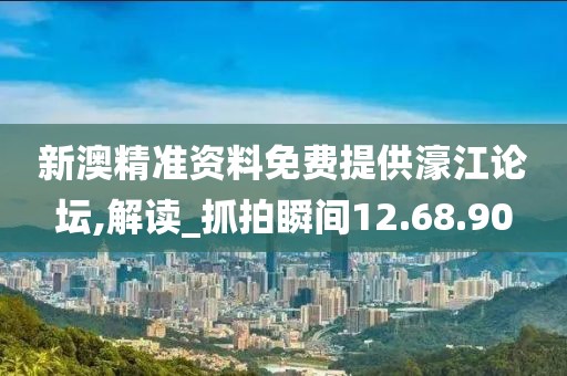 新澳精准资料免费提供濠江论坛,解读_抓拍瞬间12.68.90