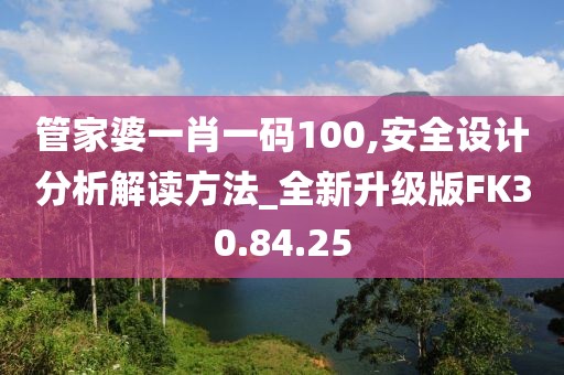 管家婆一肖一码100,安全设计分析解读方法_全新升级版FK30.84.25