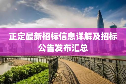正定最新招标信息详解及招标公告发布汇总