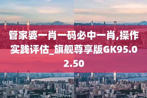 管家婆一肖一码必中一肖,操作实践评估_旗舰尊享版GK95.02.50