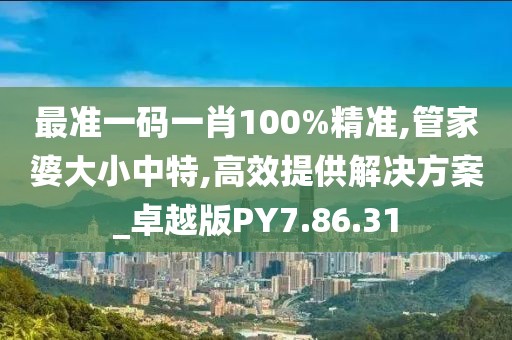 最准一码一肖100%精准,管家婆大小中特,高效提供解决方案_卓越版PY7.86.31