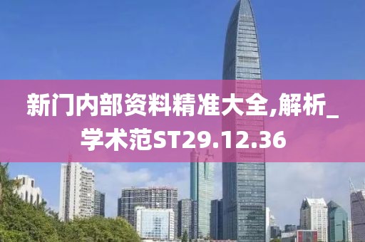 新门内部资料精准大全,解析_学术范ST29.12.36