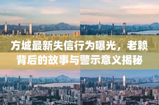 方城最新失信行为曝光，老赖背后的故事与警示意义揭秘