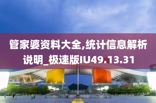 管家婆资料大全,统计信息解析说明_极速版IU49.13.31
