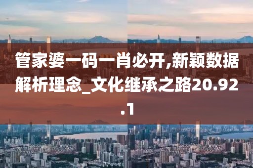 管家婆一码一肖必开,新颖数据解析理念_文化继承之路20.92.1