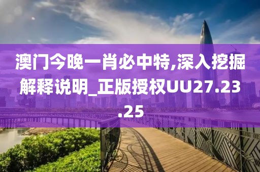 澳门今晚一肖必中特,深入挖掘解释说明_正版授权UU27.23.25