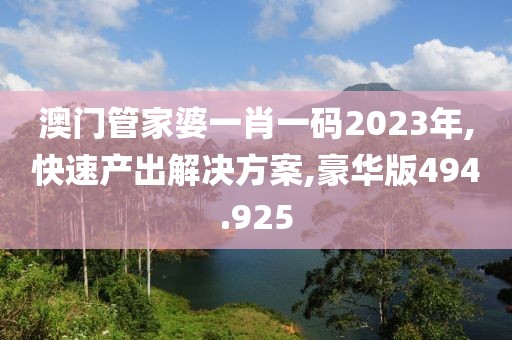 澳门管家婆一肖一码2023年,快速产出解决方案,豪华版494.925