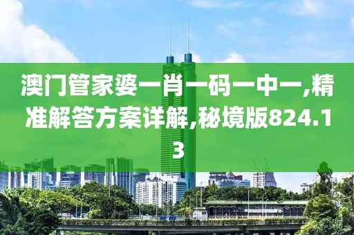澳门管家婆一肖一码一中一,精准解答方案详解,秘境版824.13
