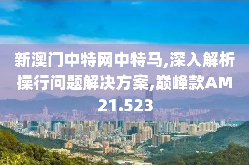 新澳门中特网中特马,深入解析操行问题解决方案,巅峰款AM21.523