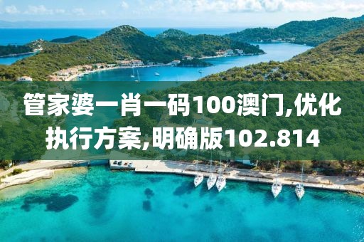 管家婆一肖一码100澳门,优化执行方案,明确版102.814