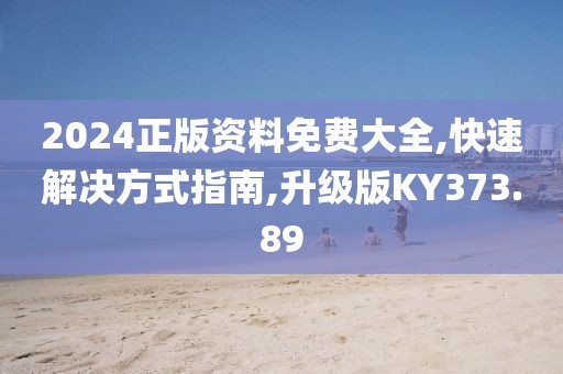 2024正版资料免费大全,快速解决方式指南,升级版KY373.89