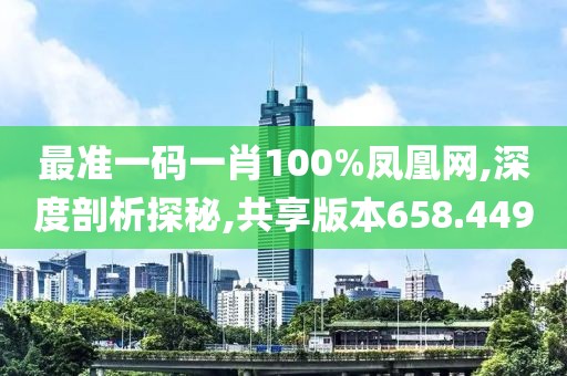 最准一码一肖100%凤凰网,深度剖析探秘,共享版本658.449
