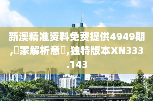 新澳精准资料免费提供4949期,專家解析意見,独特版本XN333.143