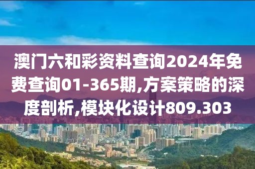 澳门六和彩资料查询2024年免费查询01-365期,方案策略的深度剖析,模块化设计809.303