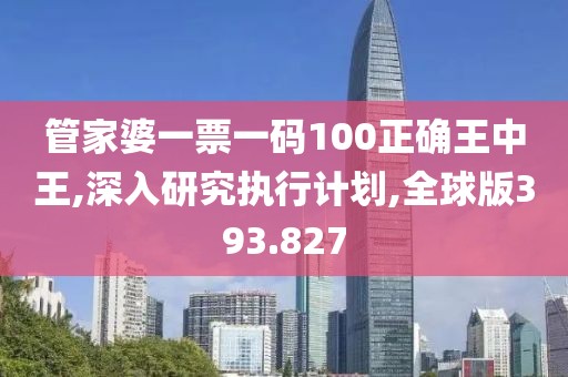 管家婆一票一码100正确王中王,深入研究执行计划,全球版393.827