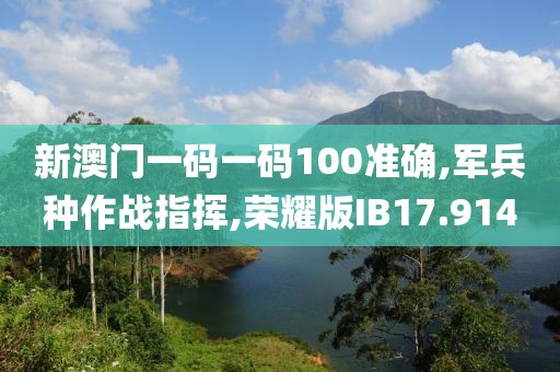 新澳门一码一码100准确,军兵种作战指挥,荣耀版IB17.914