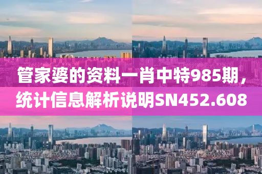 管家婆的资料一肖中特985期，统计信息解析说明SN452.608