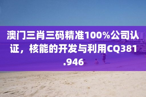 澳门三肖三码精准100%公司认证，核能的开发与利用CQ381.946