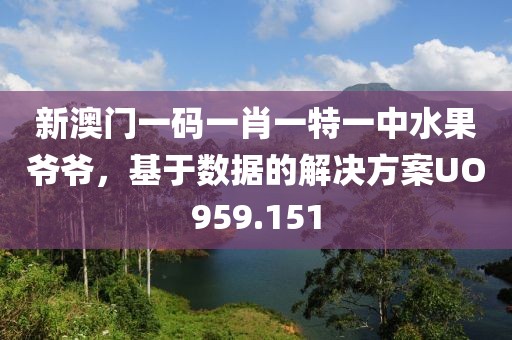 新澳门一码一肖一特一中水果爷爷，基于数据的解决方案UO959.151