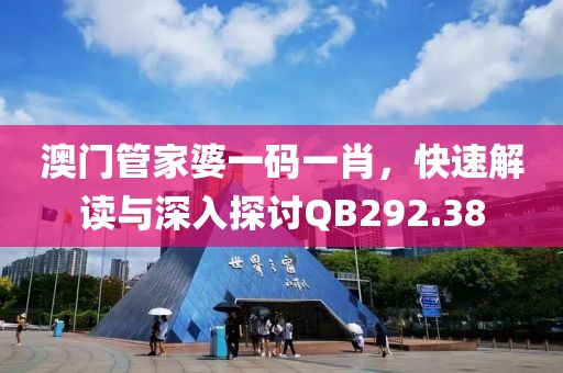 澳门管家婆一码一肖，快速解读与深入探讨QB292.38