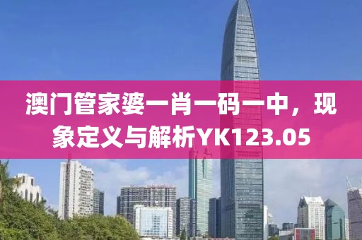 澳门管家婆一肖一码一中，现象定义与解析YK123.05