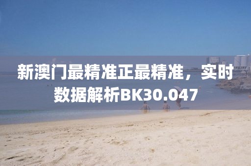 新澳门最精准正最精准，实时数据解析BK30.047