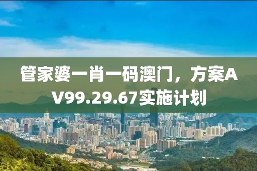 管家婆一肖一码澳门，方案AV99.29.67实施计划