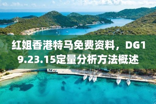 红姐香港特马免费资料，DG19.23.15定量分析方法概述