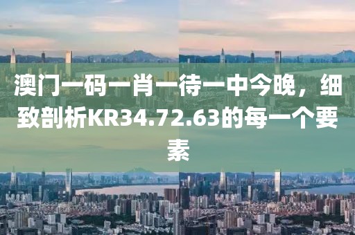 澳门一码一肖一待一中今晚，细致剖析KR34.72.63的每一个要素