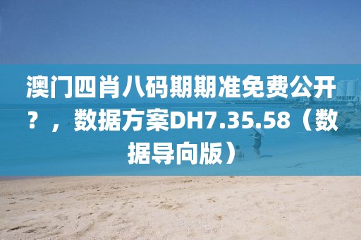 澳门四肖八码期期准免费公开？，数据方案DH7.35.58（数据导向版）