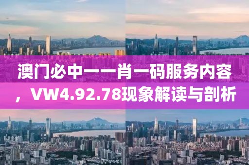 澳门必中一一肖一码服务内容，VW4.92.78现象解读与剖析