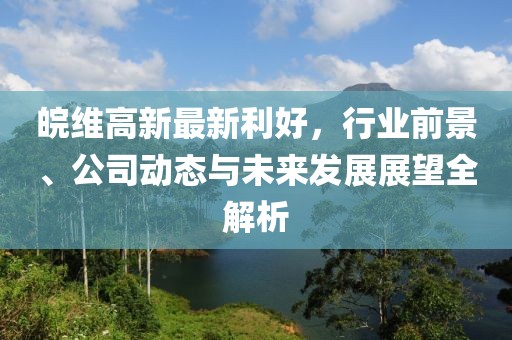 皖维高新最新利好，行业前景、公司动态与未来发展展望全解析