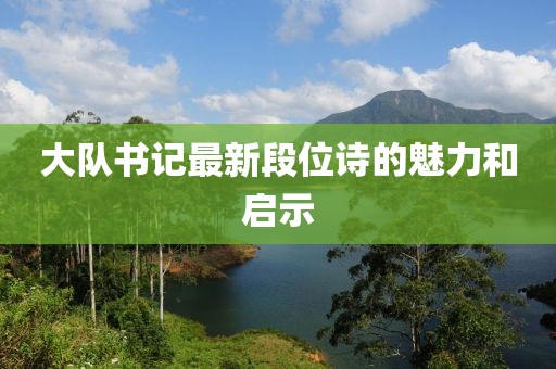 大队书记最新段位诗的魅力和启示