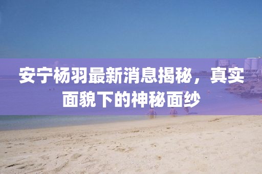 安宁杨羽最新消息揭秘，真实面貌下的神秘面纱