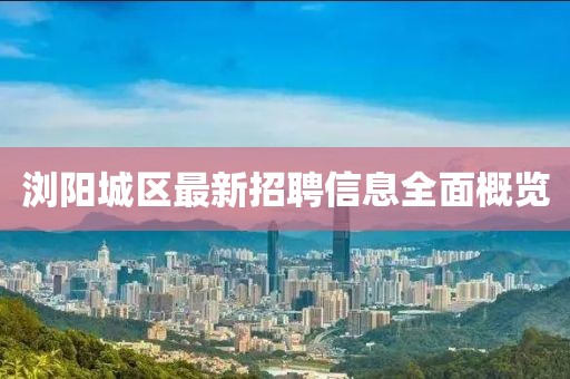 浏阳城区最新招聘信息全面概览