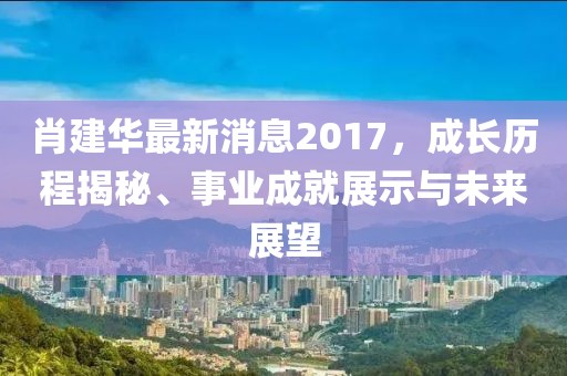 肖建华最新消息2017，成长历程揭秘、事业成就展示与未来展望