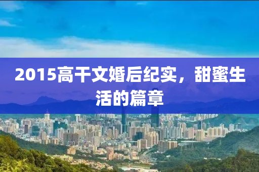 2015高干文婚后纪实，甜蜜生活的篇章