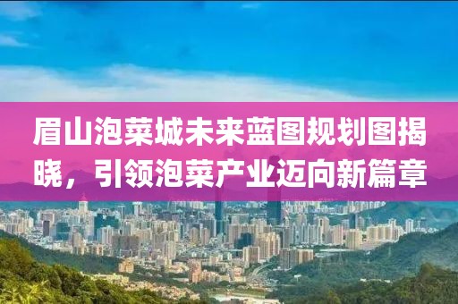 眉山泡菜城未来蓝图规划图揭晓，引领泡菜产业迈向新篇章