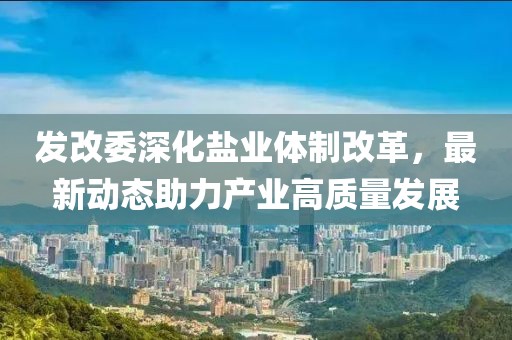发改委深化盐业体制改革，最新动态助力产业高质量发展