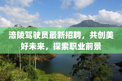 涪陵驾驶员最新招聘，共创美好未来，探索职业前景