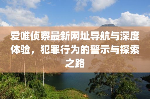 爱唯侦察最新网址导航与深度体验，犯罪行为的警示与探索之路