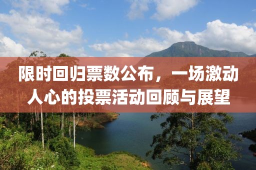 限时回归票数公布，一场激动人心的投票活动回顾与展望