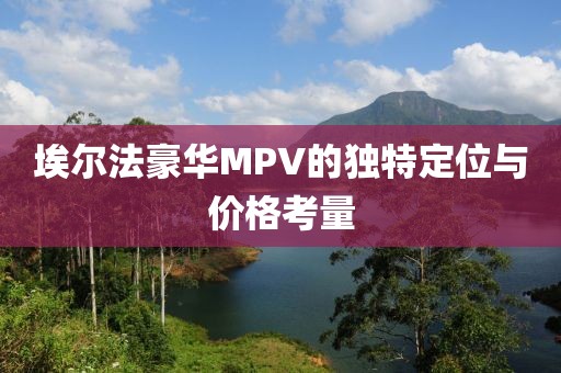 埃尔法豪华MPV的独特定位与价格考量