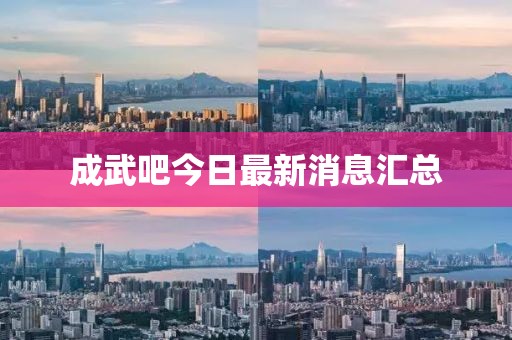 成武吧今日最新消息汇总